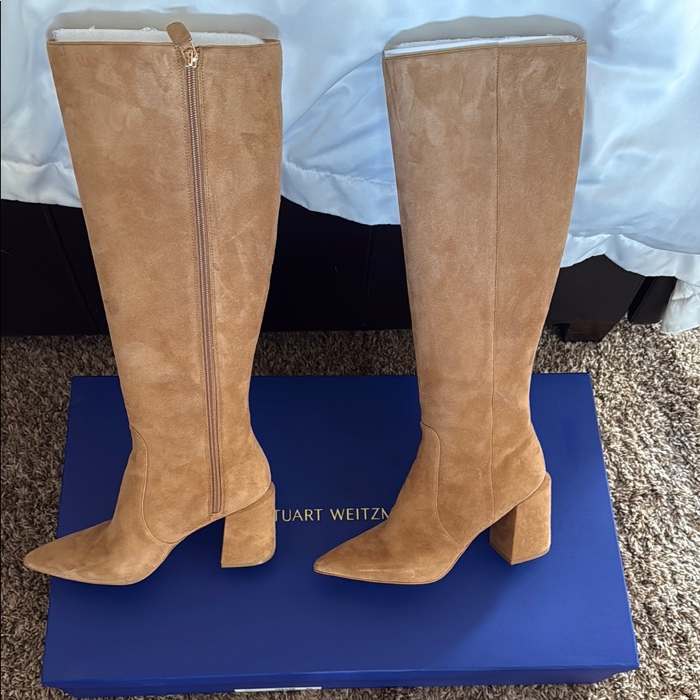 Stuart Weitzman Tan Suede Knee-High Boots